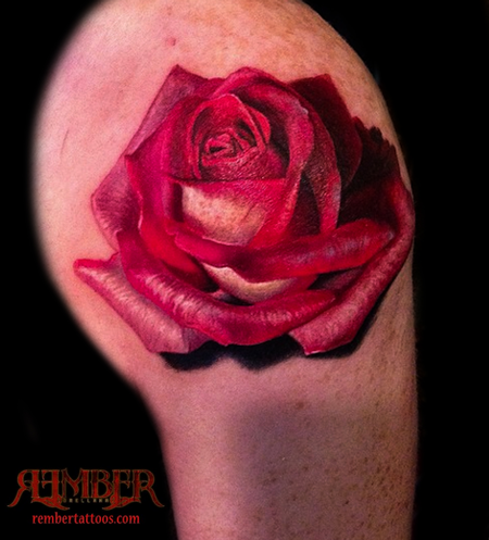 Rember, Dark Age Tattoo Studio - Color Realism Rose